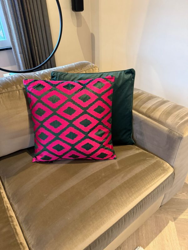 Kussen Colmore ‘Pink Green’